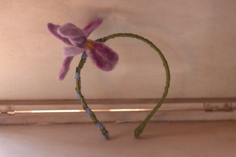 春入荷アイリスカチューシャ - ヘアバンド．カチューシャ - ウール パープル