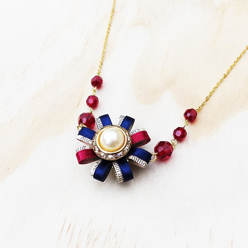 Paper Flower Necklace - Necklaces - Paper Red