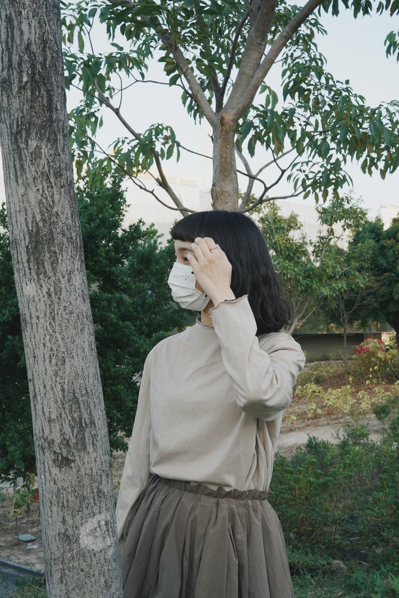Ruffle tee -藕粉色 - 女上衣/長袖上衣 - 棉．麻 多色