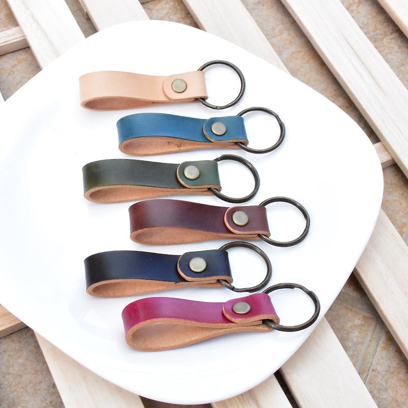 (20 or more custom-made) handmade leather key ring - Keychains - Genuine Leather Multicolor