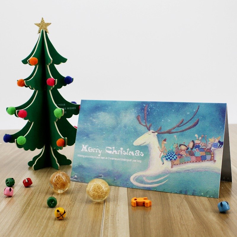 stephy果果 麋鹿帶你過聖誕  聖誕卡片 S-G001 - 心意卡/卡片 - 紙 