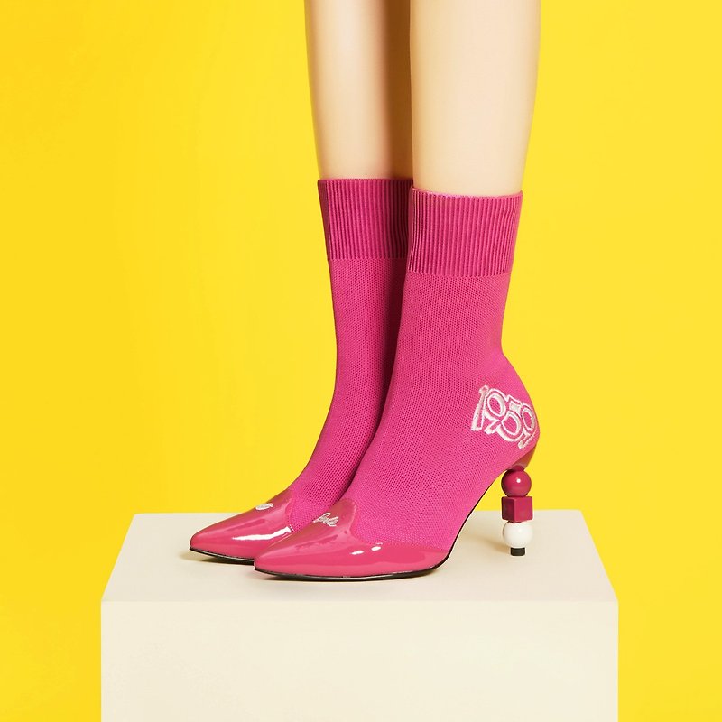 夏の割引|バービーXHOA |先のとがったつま先の靴下ハイヒール|ショッキングピンク| 5336 - パンプス - 合皮 ピンク