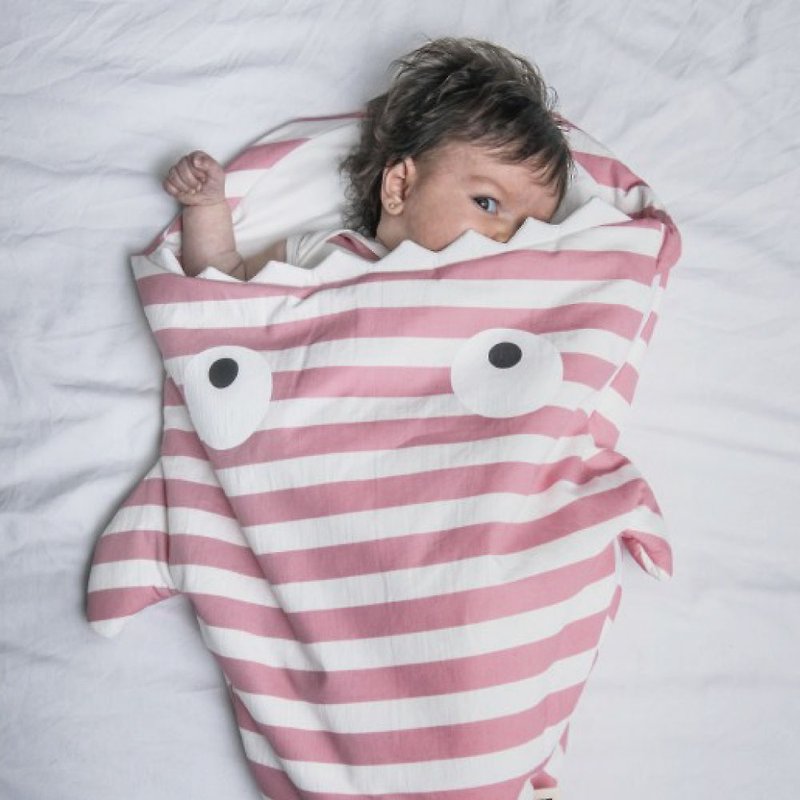 BabyBites Shark Bites Baby Multifunctional Sleeping Bag-Sailor Pink Stripes - Baby Gift Sets - Cotton & Hemp Blue