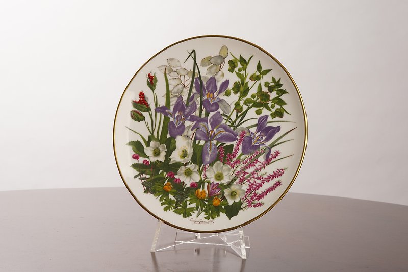 Royal Horticultural Society Franklin Flowers of the Year porcelain plate - จานและถาด - ดินเผา หลากหลายสี