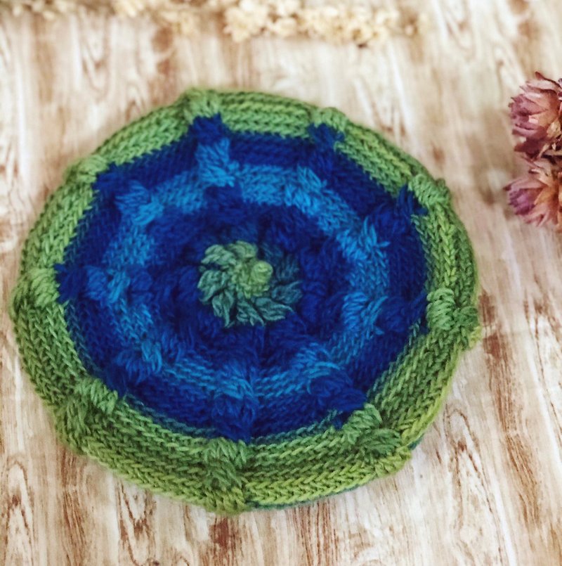 ChiChi Handmade-Twisted Belle Beanie-Knitted Woolen Hat - หมวก - ขนแกะ สีเขียว