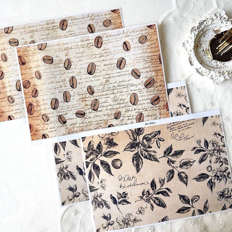 Z182 - 復古背景 - 貼紙 - 紙 