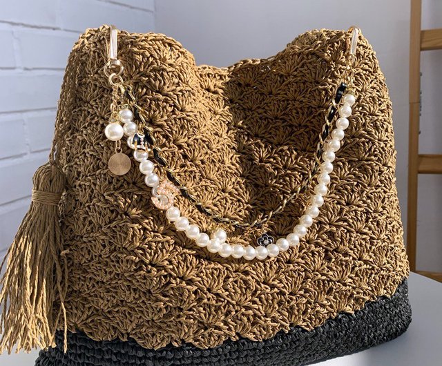 デジタル】編み図（PDF） かぎ針編み 2トーン ラフィアバッグ