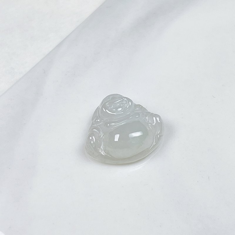 Ice Jadeite Maitreya Buddha | Natural Burmese Grade A Jadeite | Gifts - พวงกุญแจ - หยก สีใส