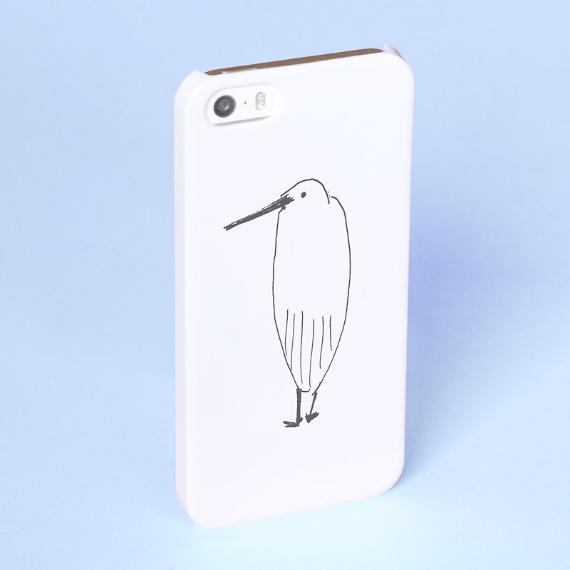 Heron guy Smart phone case White  Bird Pigeon Parakeet Little bird Xperia iPhon - Phone Cases - Plastic White