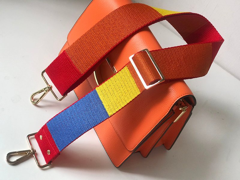 2 吋 hand-made wide straps cotton woven strap backpack strap can be adjusted to replace - กระเป๋าแมสเซนเจอร์ - ผ้าฝ้าย/ผ้าลินิน สีเทา