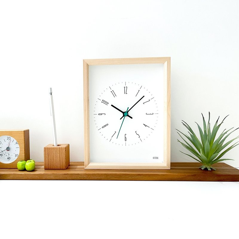 dual use clock 10 hard maple (km-147HM) wall clock  table clock  made in japan - นาฬิกา - ไม้ สีกากี