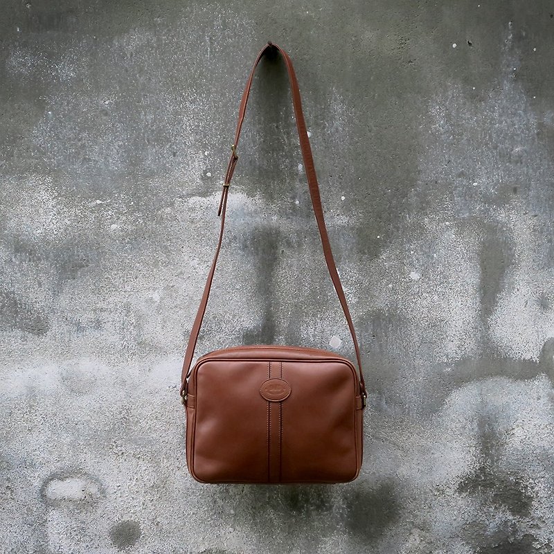 DAKS Britain antique leather shoulder bag - กระเป๋าแมสเซนเจอร์ - หนังแท้ 