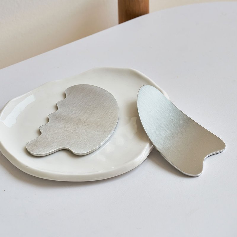 Stainless Steel Gua Sha Tool & Muscle Scraper Tool & Gua Sha Facial Tools - 臉部按摩/清潔工具 - 其他金屬 銀色