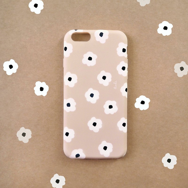 Cappuccino small round flower phone case - Phone Cases - Other Materials Brown
