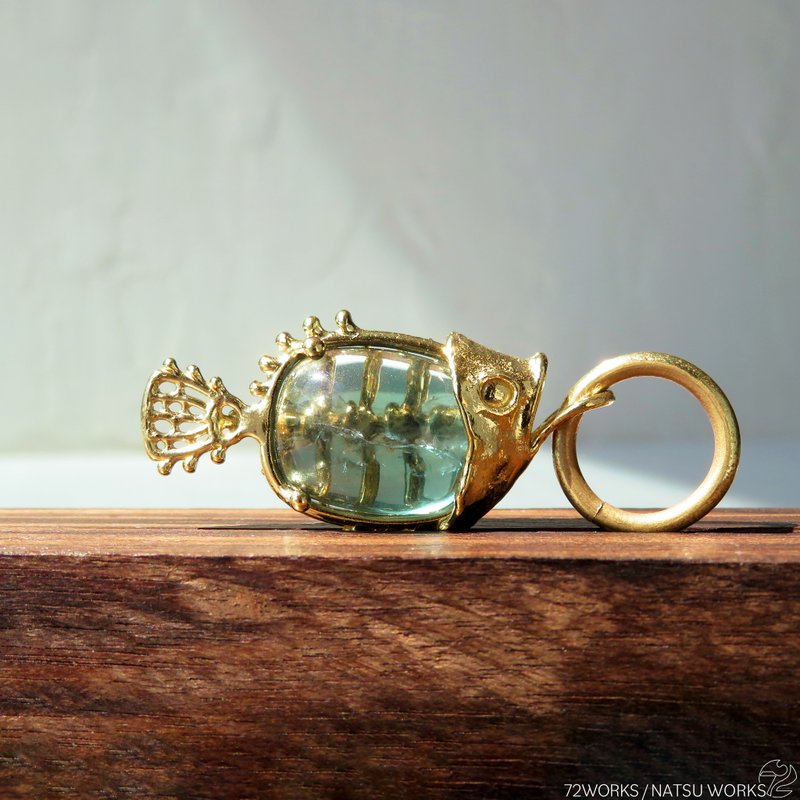 フローライト フィッシュ チャーム / Green Fluorite Fish charms - 吊飾/掛飾 - 寶石 綠色