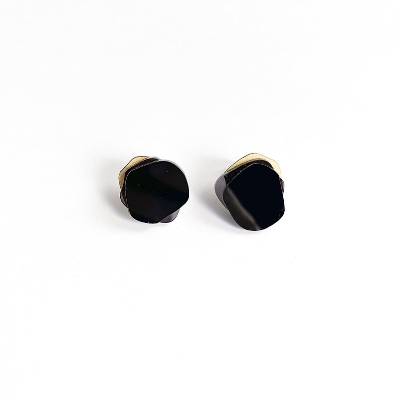 ペイントドロップイヤリング - 耳環/耳夾 - 木頭 黑色