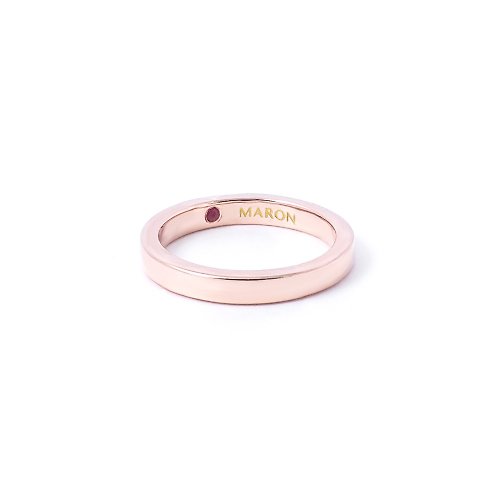 MARON Jewelry Narrow Love Band Ring (Rose gold)