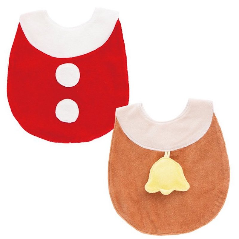 Y-1122 X'mas スタイ サンタ トナカイ 日本製 クリスマスコレクション - 圍兜/口水巾 - 棉．麻 紅色