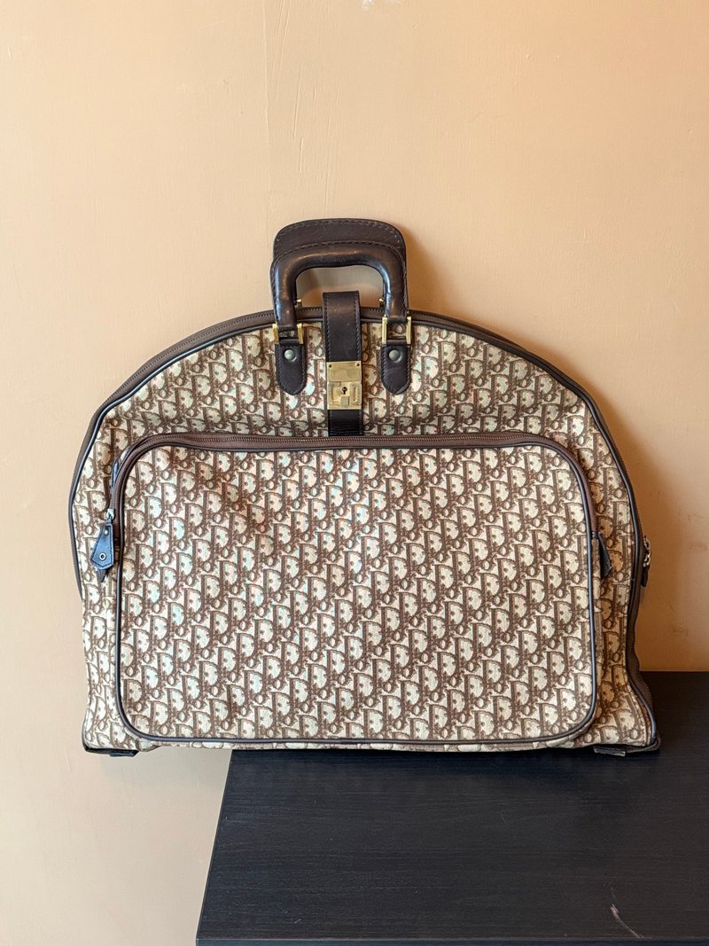 中古稀有 Christian Dior Oblique 服裝套 西裝袋 Garment Bag - 行李箱/旅行袋 - 棉．麻 咖啡色