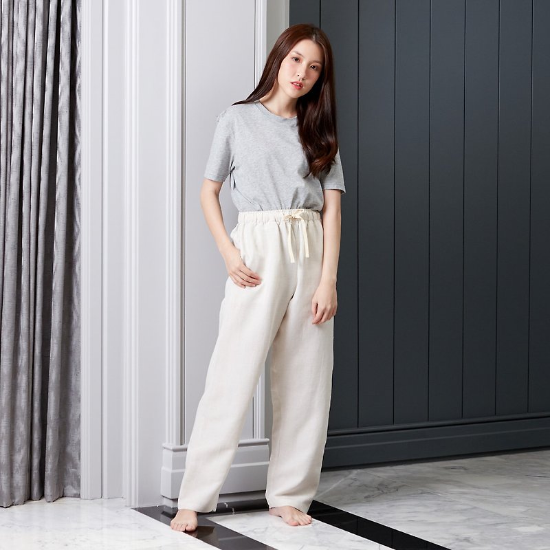 Linen Pants - Loungewear & Sleepwear - Cotton & Hemp White