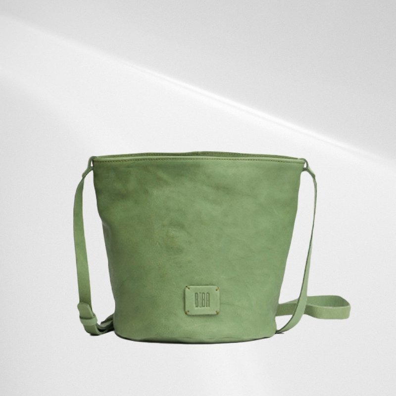 [Spain BIBA] Chester Chi1l sheepskin three-dimensional bucket bag lime green - Drawstring Bags - Genuine Leather Green