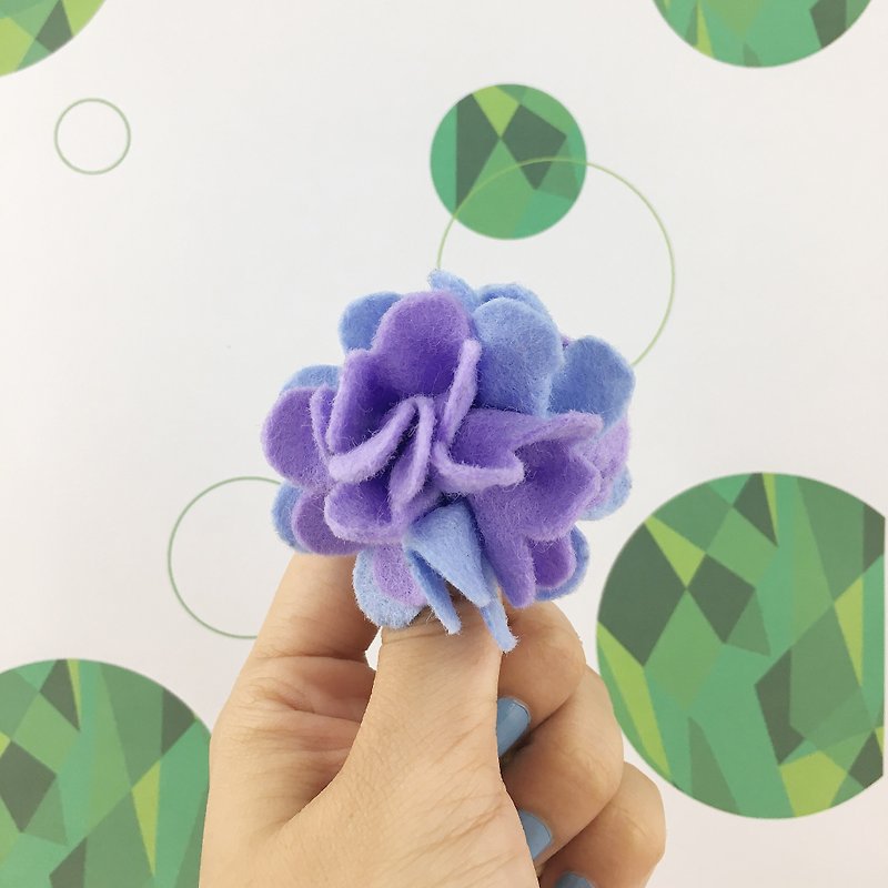 Hydrangea flower hair ties - Hair Accessories - Acrylic Purple