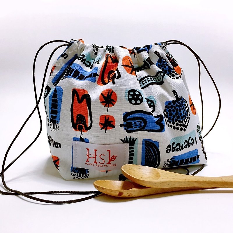 Limited edition luggage lunch bag bag rope bag pull rope handbag bag pocket - กระเป๋าถือ - ผ้าฝ้าย/ผ้าลินิน 
