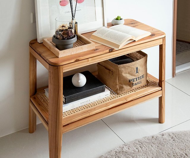 Tomood Between Soil And Wood Corner, 70 Length Console Table