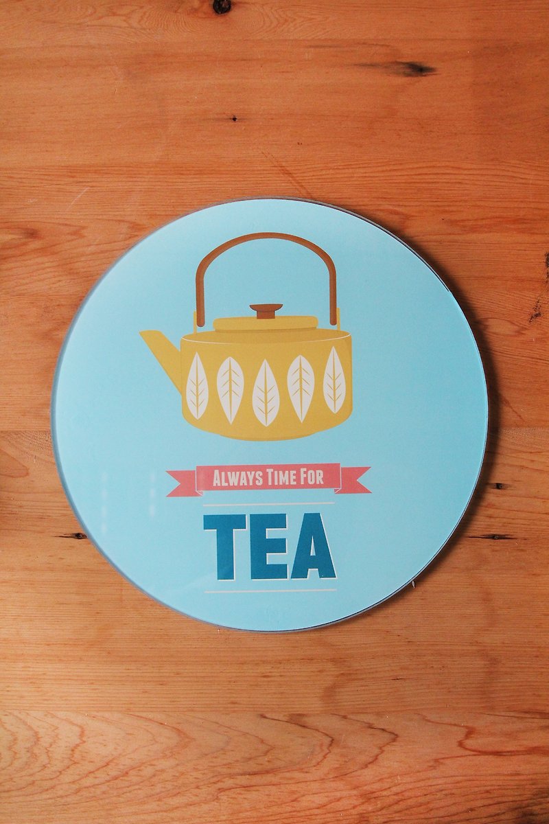 British Rayware Nordic Simple Teapot Totem Glass Cutting Board/Placemat/Insulation Pad-Spot - Cookware - Glass White