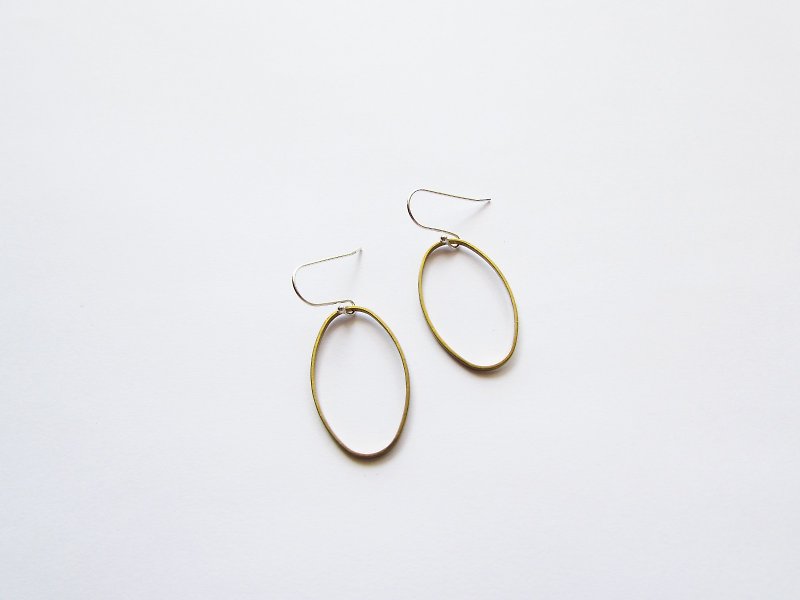 Classic Geometry Series-Oval Earrings - Earrings & Clip-ons - Other Metals Yellow