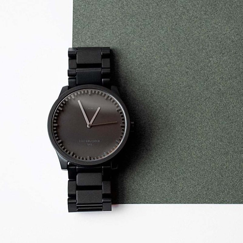 LEFF amsterdam tube 北歐工業齒輪設計腕錶 38mm 霧黑、黑鋼帶 - 女錶 - 其他金屬 