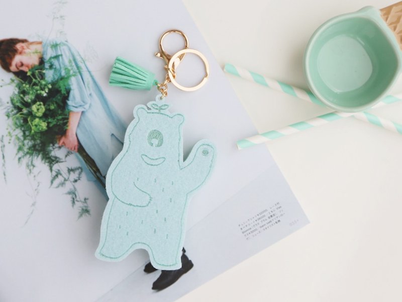 Le Yang・Gauisus- Hello Bear! Key ring / strap - Mint Green - Keychains - Polyester Green
