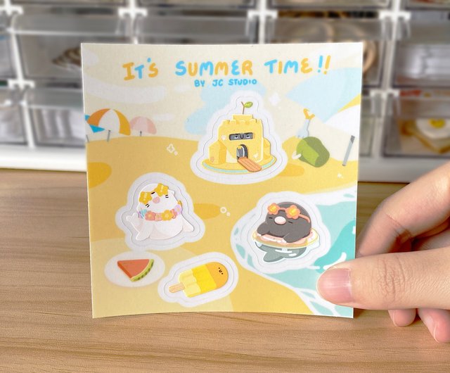 ルイの夏と仲間たち | ハーフカットダイクリアステッカー - ショップ