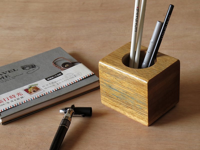 HO MOOD Wooden Pin Series-Melaleuca Pie (Filling Version) Log Pen Holder - Pen & Pencil Holders - Wood Brown