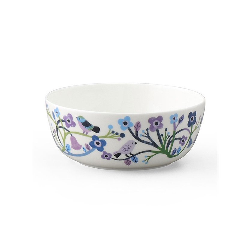 Monika Forsberg設計師聯名 鳥之歌骨瓷餐碗(14cm) - 碗 - 瓷 藍色