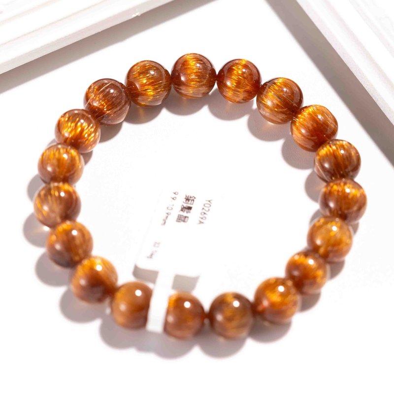 銅鈦晶手鍊 | 銅髮晶招財事業運 | 一物一圖 | 天然水晶手鏈 - 手鍊/手鐲 - 半寶石 咖啡色