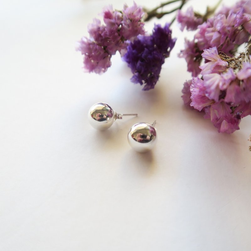 A Clip-On 925 sterling silver ball and bead earrings - ต่างหู - เงินแท้ สีเทา
