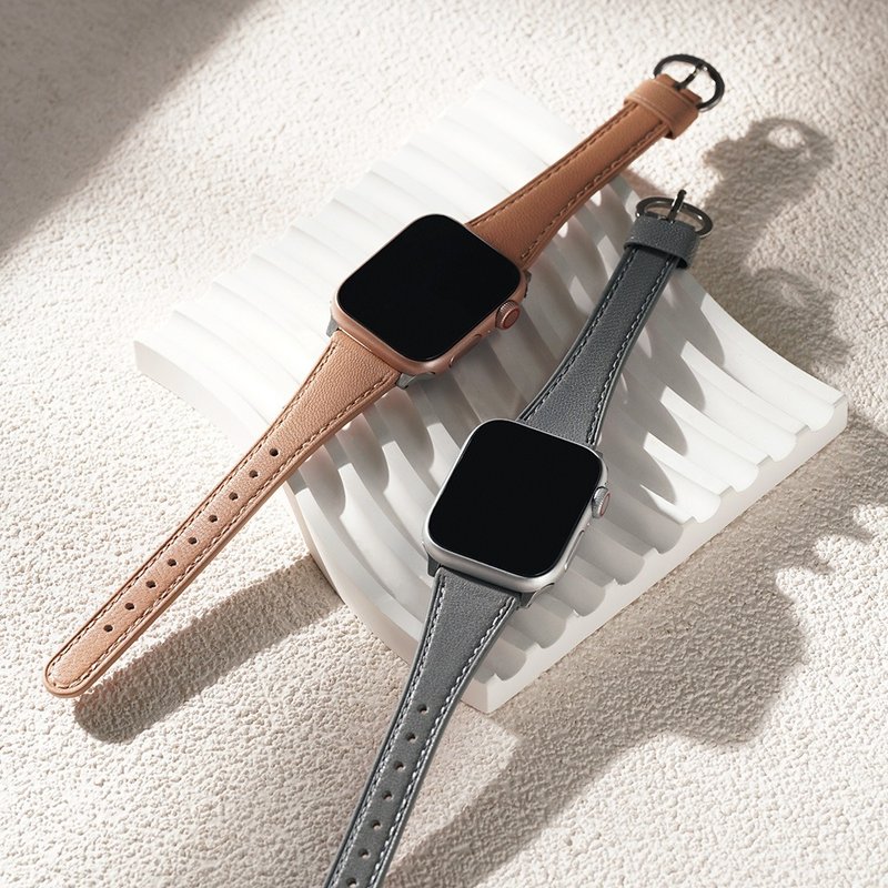 Apple watch - 【森系】質感真皮縮腰  蘋果錶帶 - 錶帶 - 真皮 