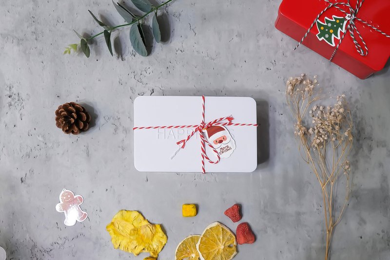 【禾果】聖誕快樂-幸福綜合果乾禮盒(鐵盒裝)-白 - 水果乾 - 其他金屬 白色