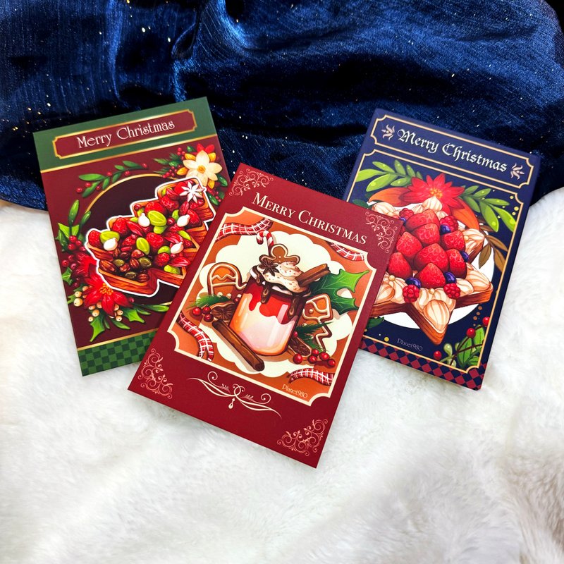 Food collection A6 Christmas card - การ์ด/โปสการ์ด - กระดาษ สีม่วง