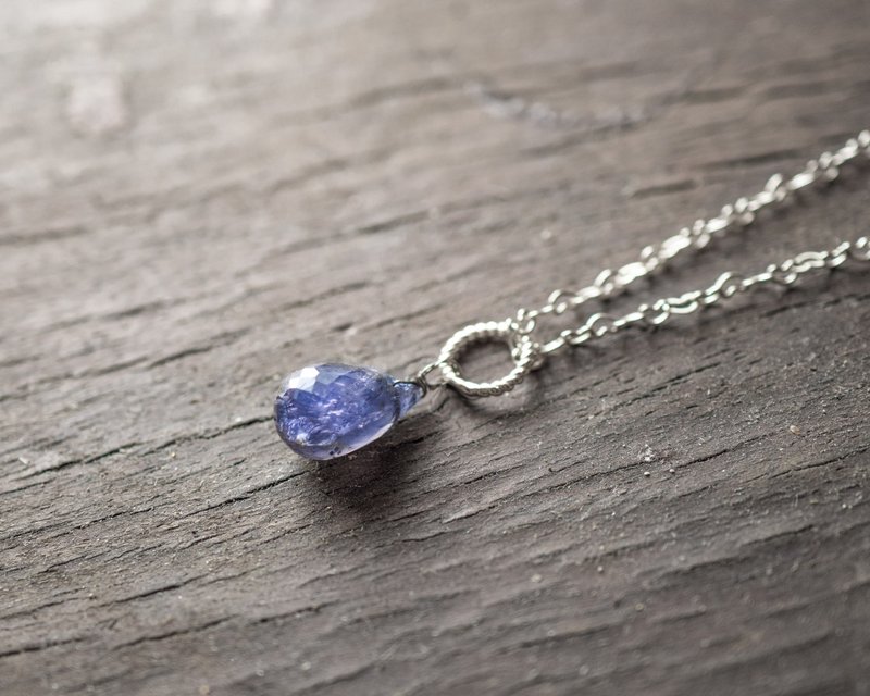 Iolite Teardrop Necklace, 925 Silver, Scorpio Stone, Pisces Crystal, Capricorn - 項鍊 - 寶石 藍色