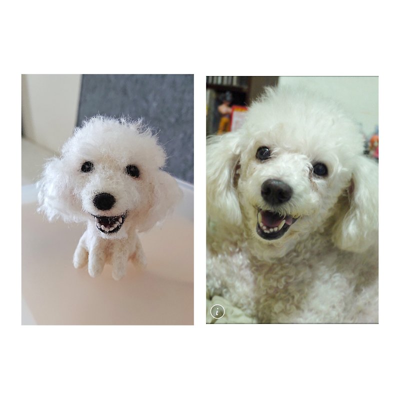 Wool felt pet custom-full body mini doll-poodle dog, need to be assessed, do not place an order directly - ที่ห้อยกุญแจ - ขนแกะ 