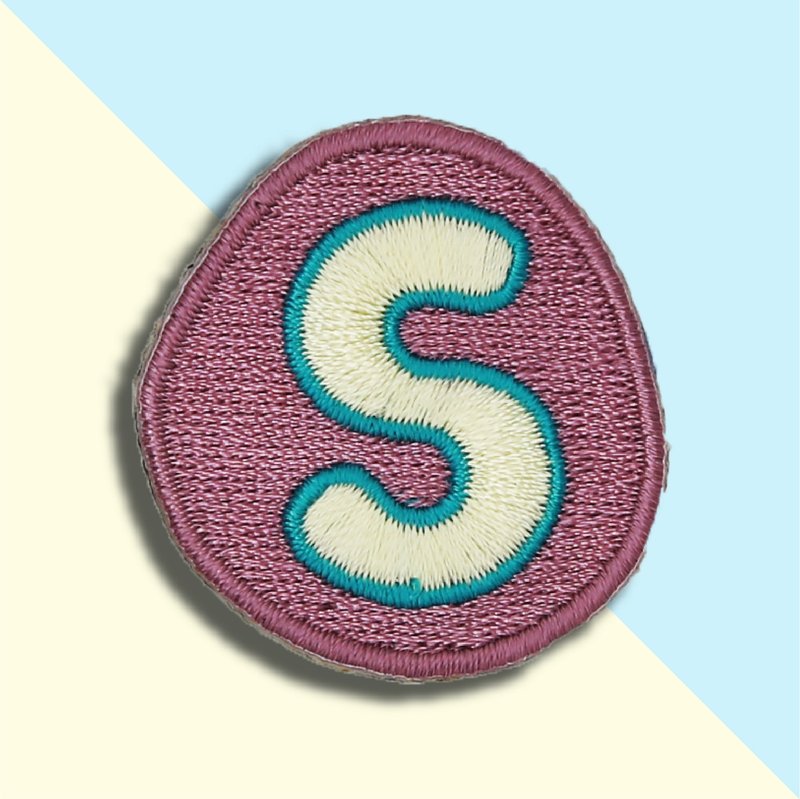 童趣刺繡貼-S - 徽章/別針 - 繡線 紫色