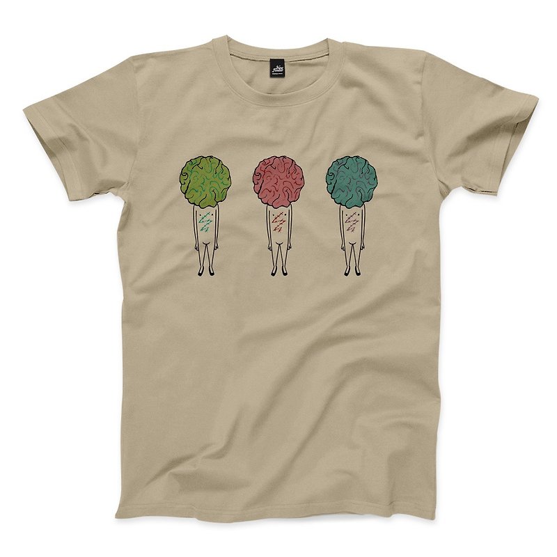 Slim Organ Man- Khaki-Unisex version T-shirt - เสื้อยืดผู้ชาย - ผ้าฝ้าย/ผ้าลินิน สีกากี