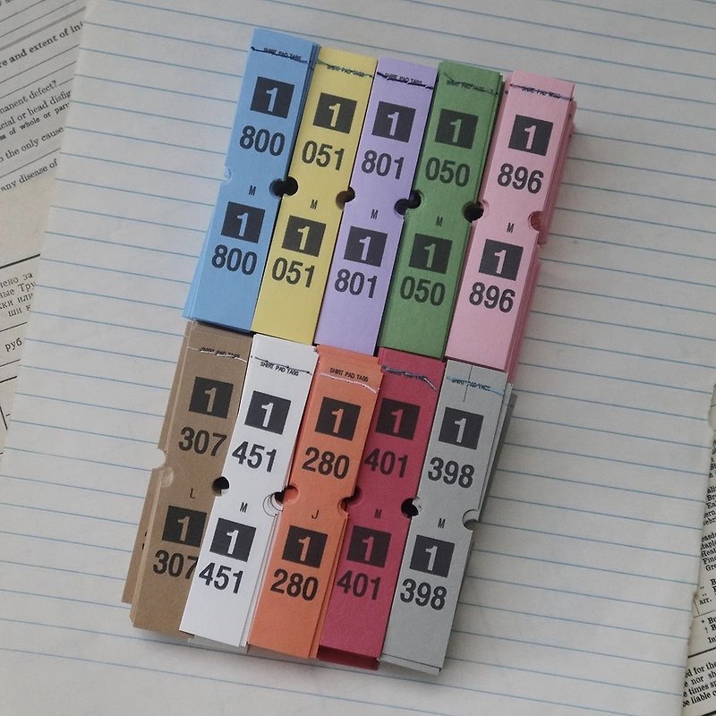 MarkyPuppy 繽紛色彩 數字 線縫 票券 韓系 輕復古 拼貼 手帳素材 - 其他 - 紙 