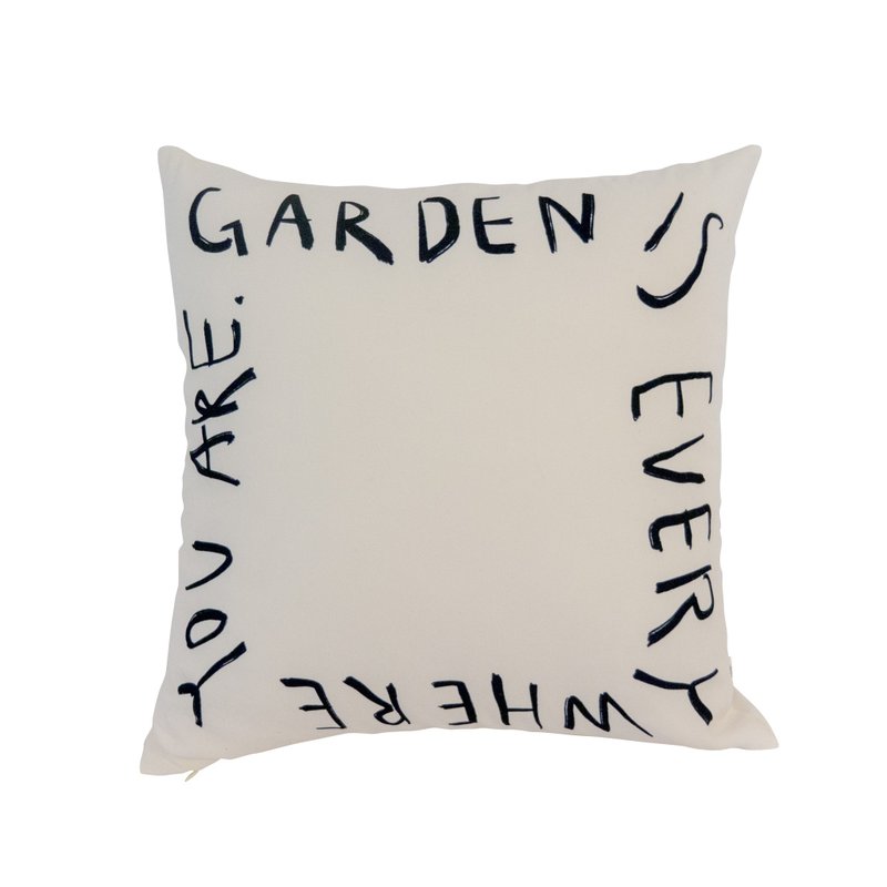 Garden is everywhere you are (Cushion cover only) - Pillows & Cushions - Polyester White