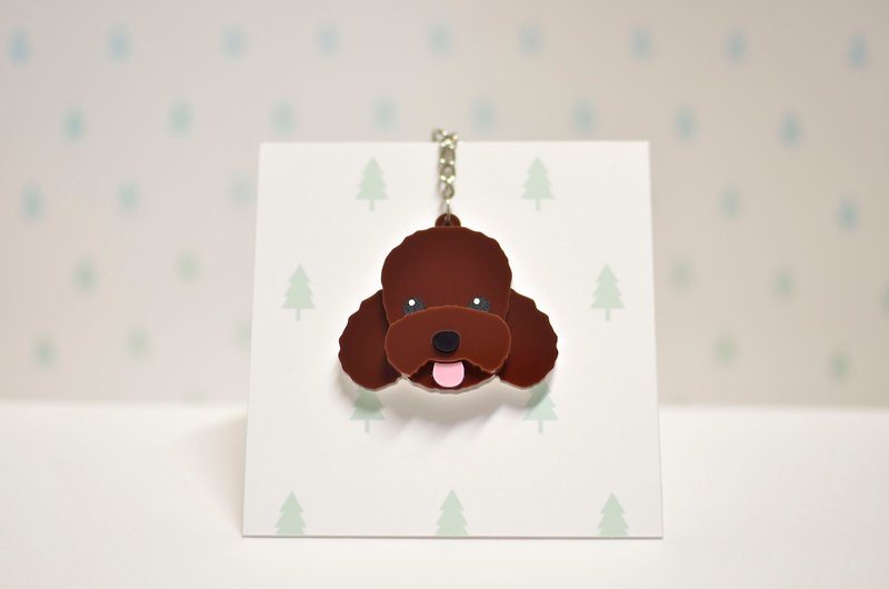 Red (Coffee) Poodle - Key Ring Acrylic - Keychains - Acrylic 