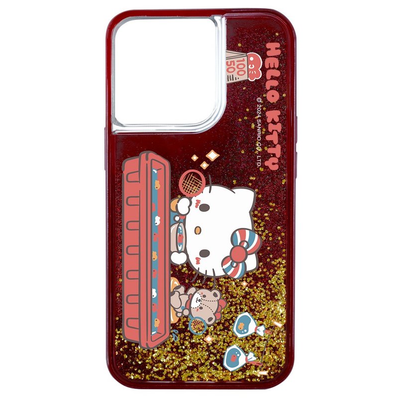 紅絲絨流沙 HelloKitty 在撈金魚 iPhone 15 14 13 Pro Max - 手機殼/手機套 - 環保材質 黑色