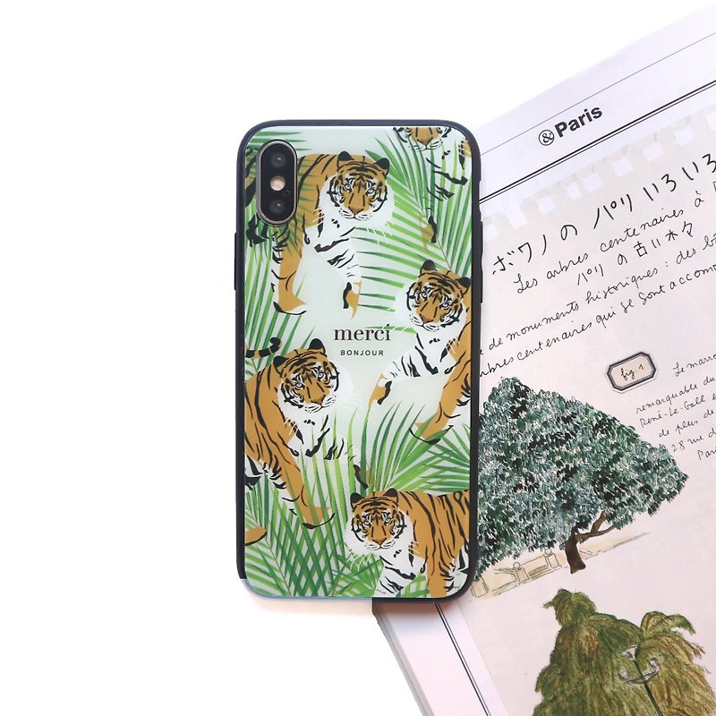 Tiger jungle glass phone case - เคส/ซองมือถือ - แก้ว หลากหลายสี
