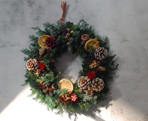 DIY Everlasting Cedar Christmas Wreath Material Set - Shop mellowartstudio  Plants & Floral Arrangement - Pinkoi